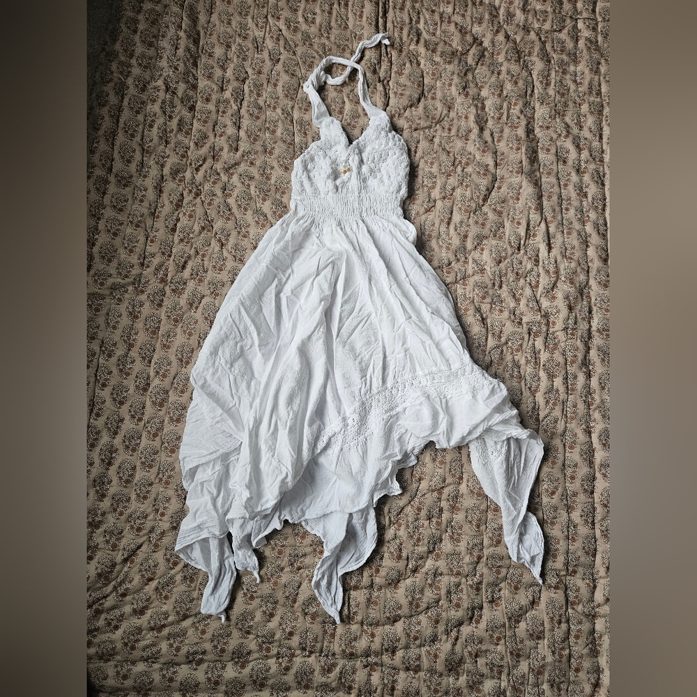 White Halter Dress